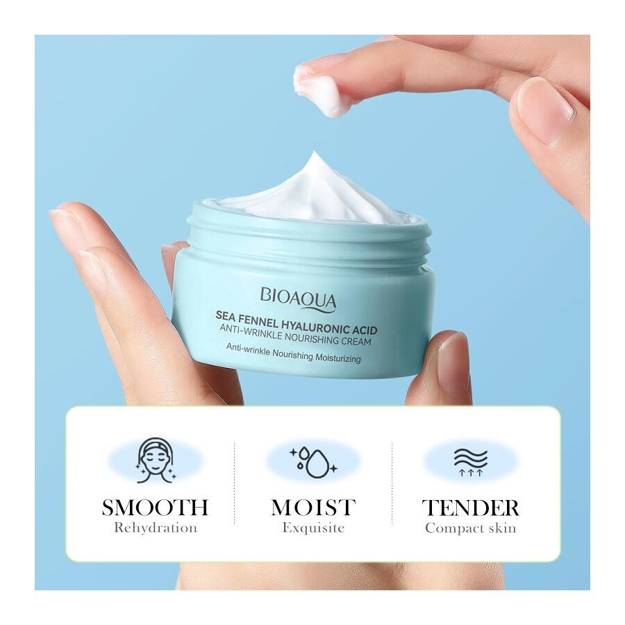 CREMA ANTIARRUGAS CON ACIDO HIALURONICO E HINOJO MARINO